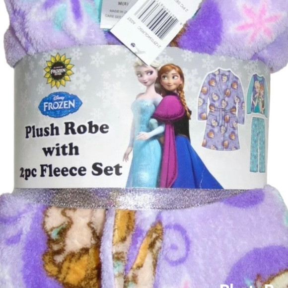 Girl’s Frozen Plush Robe & 2 Piece Fleece Pajama Set - Picture 2 of 12